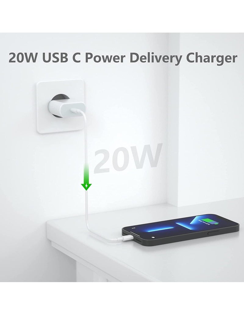 20W Fast USB C Travel Charger Plug Adaptor for iPhone 14/14 Plus/14 Pro/14 Pro Max/13 12 11 SE XR XS Max X, Galaxy, Power Adapter USBC UK Charging  - Image 2
