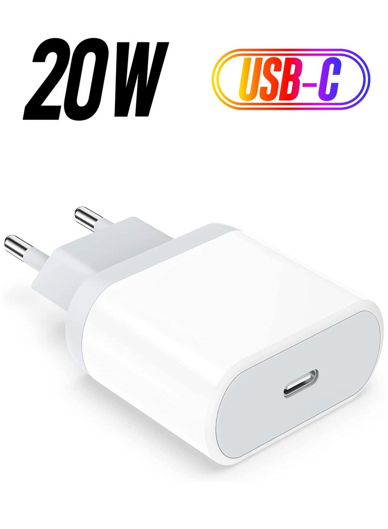 20W Fast USB C Travel Charger Plug Adaptor for iPhone 14/14 Plus/14 Pro/14 Pro Max/13 12 11 SE XR XS Max X, Galaxy, Power Adapter USBC UK Charging  - Image 1