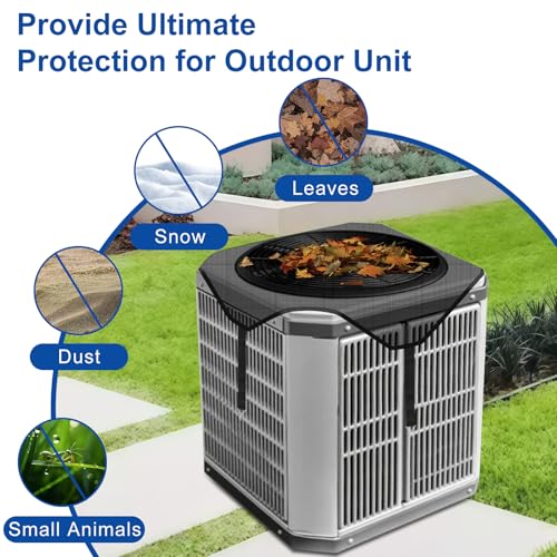 Botyboty Central Air Conditioner Covers for Outside Units 36'' x 36'', AC Mesh Covers for Outside Unit, AC Unit Cover Outdoor Air Conditioner Condenser Hvac Heat Pump Cover Breathable Top Universal Defender - Image 3