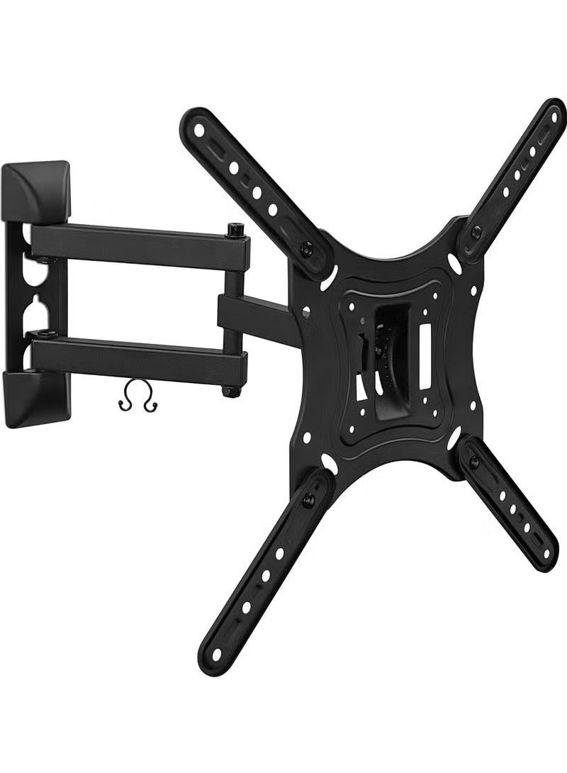 Full Motion TV Wall Mount Monitor Wall Bracket with Swivel & Articulating Tilt Arm, Fits up to 55 Inch LCD, LED, OLED Flat Screens, Supports up to 66 lbs, VESA 400x400, Adjustable Wall Mount for Optimal Viewing Angle and Flexibility