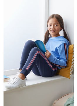 Tchibo Kids Girl Drawstring Sweatpants, Navy Blue  - Image 1