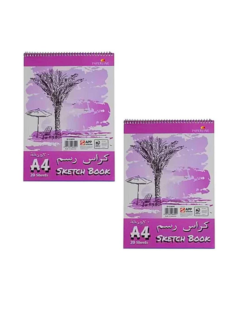paperline Sketch Book Plain- A4 Size-20 Sheets (Pack of 2) - Image 1