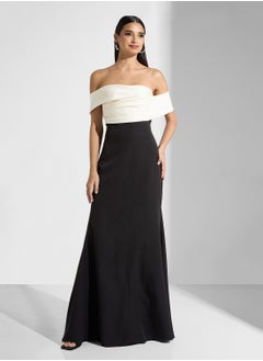 Namshi x Two Toned Off Shoulder Dress  - Image 1