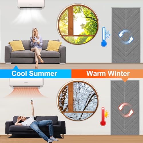 BONLACES Insulated Magnetic Door Curtain for Winter, Thermal Door Cover with Triple-Layer Oxford Fabric, Windproof Cold Draft Blocker, Energy Saving Waterproof Curtain for Indoor Outdoor - Image 2