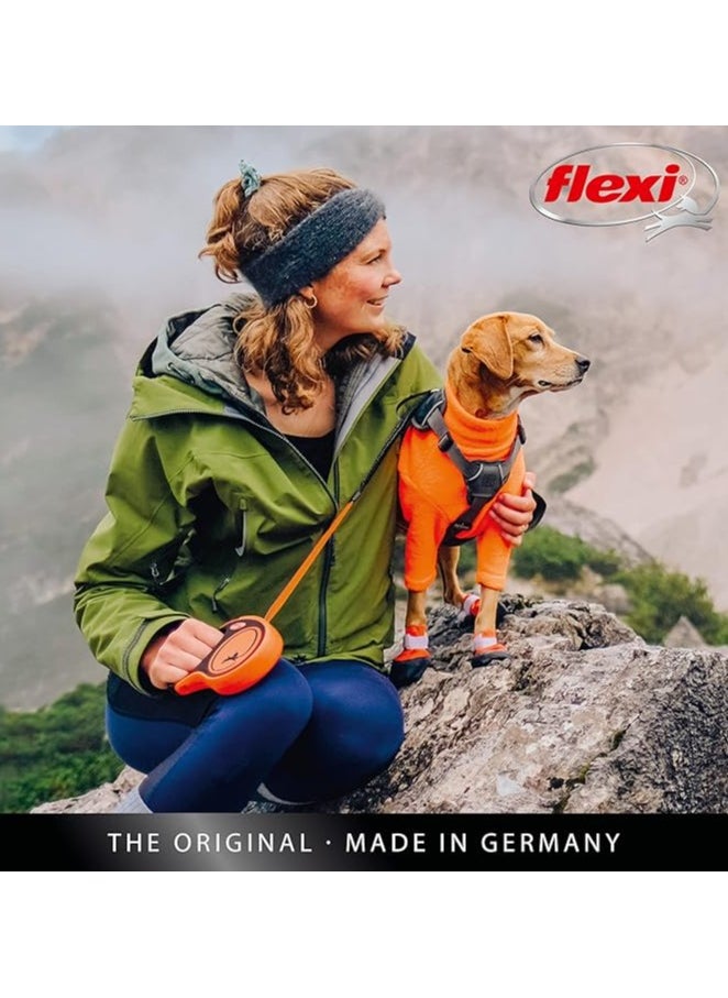 Flexi - Flexi Xtreme L Retractable Dog Leash – 5m Extra-Durable Tape, Shock-Absorbing, Tangle-Free – Black/Orange for Large Dogs up to 50kg - Image 1