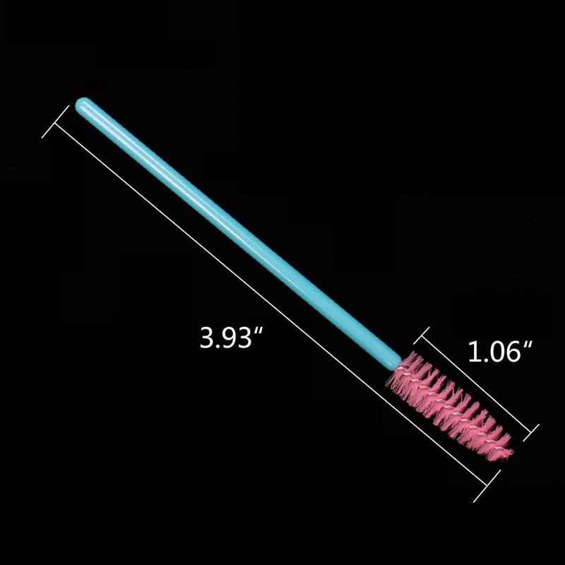 MyAoKuE-UP 300 Pack Disposable Mascara Wands Eye Lash Brushes Eyelash Extension Tool Makeup Brush Kit, Blue/Pink - Image 5