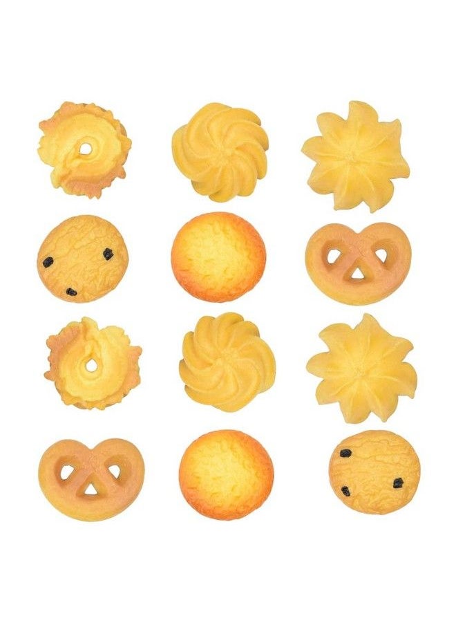 Aliotech - 12Pcs Artificial Biscuits Fake Cookies Simulation Realistic Dessert Crackers For Home Kitchen Decor Display Props Model - Image 1