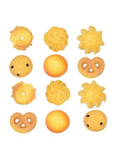 12Pcs Artificial Biscuits Fake Cookies Simulation Realistic Dessert Crackers For Home Kitchen Decor Display Props Model