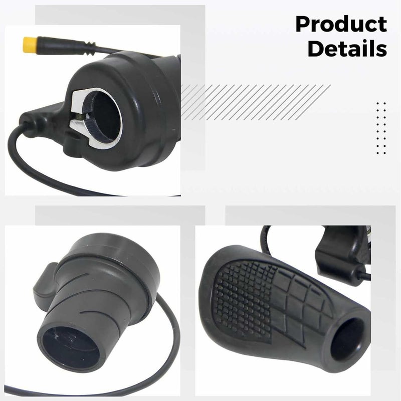 Ebike Half Twist Throttle, 20X Speed Control Handle, M8 Waterproof Connector, 2.4 X 1.6 in / 6 X 4 Cm, Anti-Slip Rubber Grip with Plastic Shell - Image 4