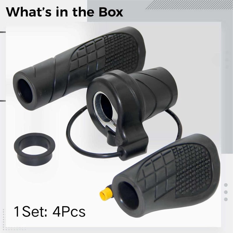 Ebike Half Twist Throttle, 20X Speed Control Handle, M8 Waterproof Connector, 2.4 X 1.6 in / 6 X 4 Cm, Anti-Slip Rubber Grip with Plastic Shell - Image 2
