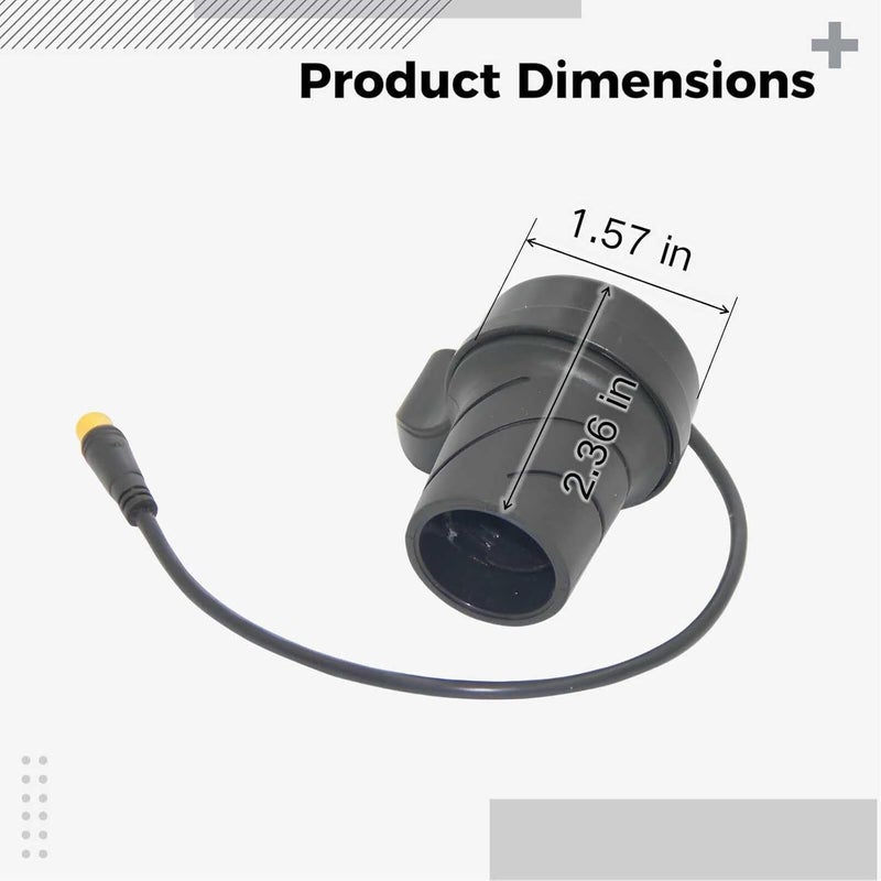 Ebike Half Twist Throttle, 20X Speed Control Handle, M8 Waterproof Connector, 2.4 X 1.6 in / 6 X 4 Cm, Anti-Slip Rubber Grip with Plastic Shell - Image 3