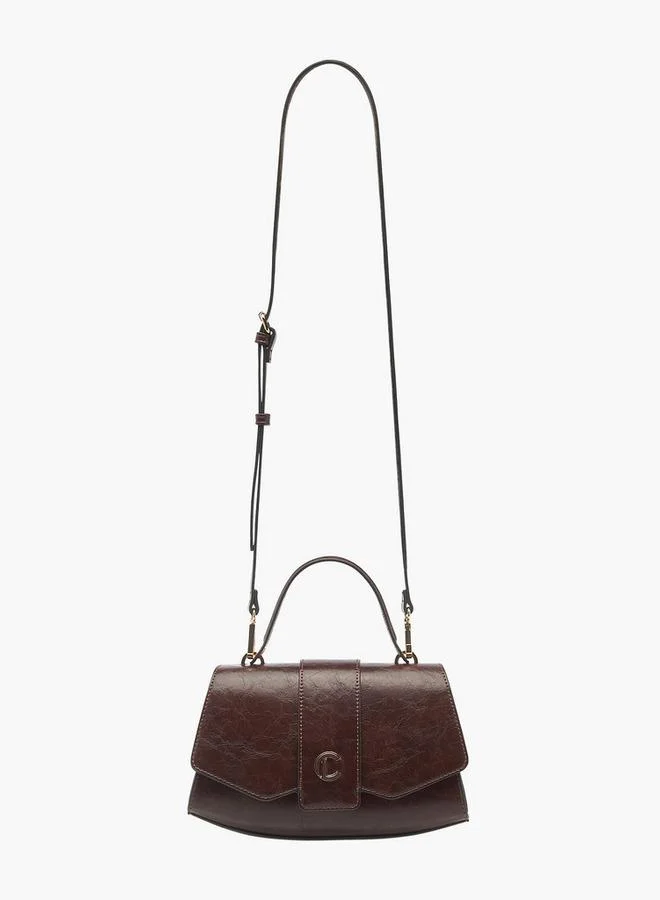 Le Confort  Solid Satchel Bag with Detachable Strap and Button Closure for Women | Best Price UAE