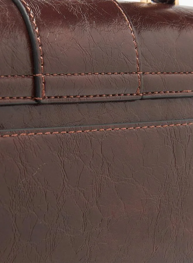 Le Confort  Solid Satchel Bag with Detachable Strap and Button Closure for Women | Best Price UAE