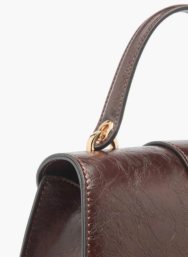 Le Confort  Solid Satchel Bag with Detachable Strap and Button Closure for Women | Best Price UAE