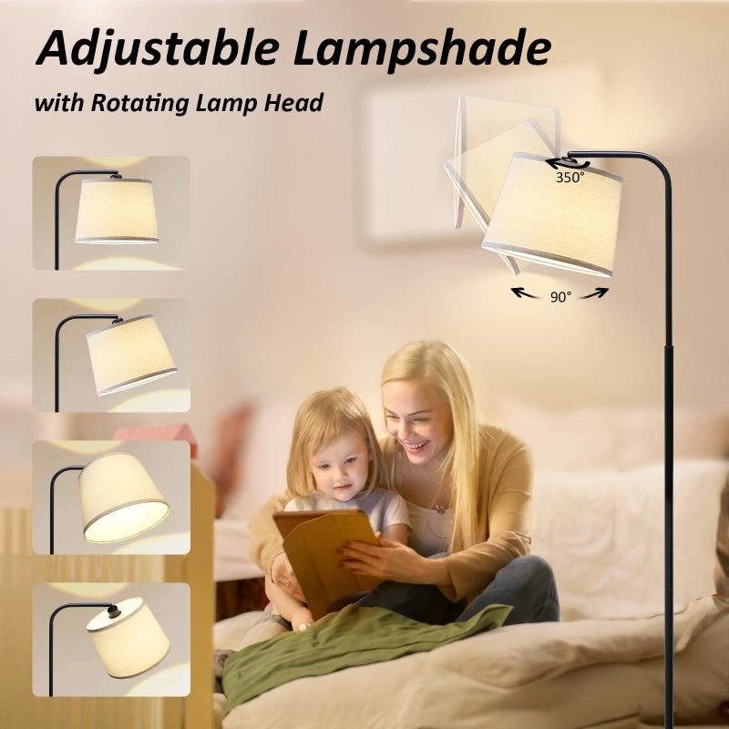 AKASUKI Floor Lamp for Living Room with 3 Color Temperatures, Foot Switch Standing Lamps for Living Room, Bedroom, Office, Arc Mordern Floor Lamp with 9W LED Bulb Included - Image 3
