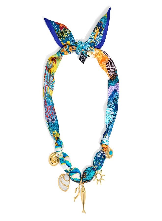 WOWORAMA Colorful Scarf Necklaces for Women Summer Bandana Necklace with Sea Shell Fish Charm Necklaces Boho Beach Seashell Necklace Vacation Jewelry - Image 1