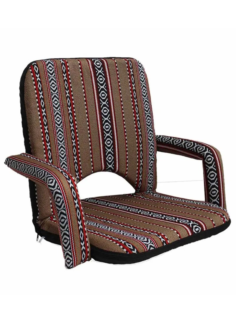 Arabic Majlis Camping Chair with Floor Adjustable Angles Padded | Lazy Chair | Foldable Sand sitting Chair Meditation,Reading ,TV Watching,Gaming - Image 1