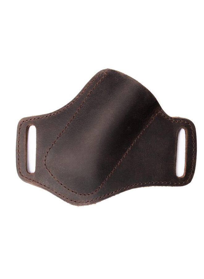 Handmade Leather Pocket Knife Sheath for Belt,Belt Folding,Cross Draw Left Side Carry Open Top(BROWN) - Image 3
