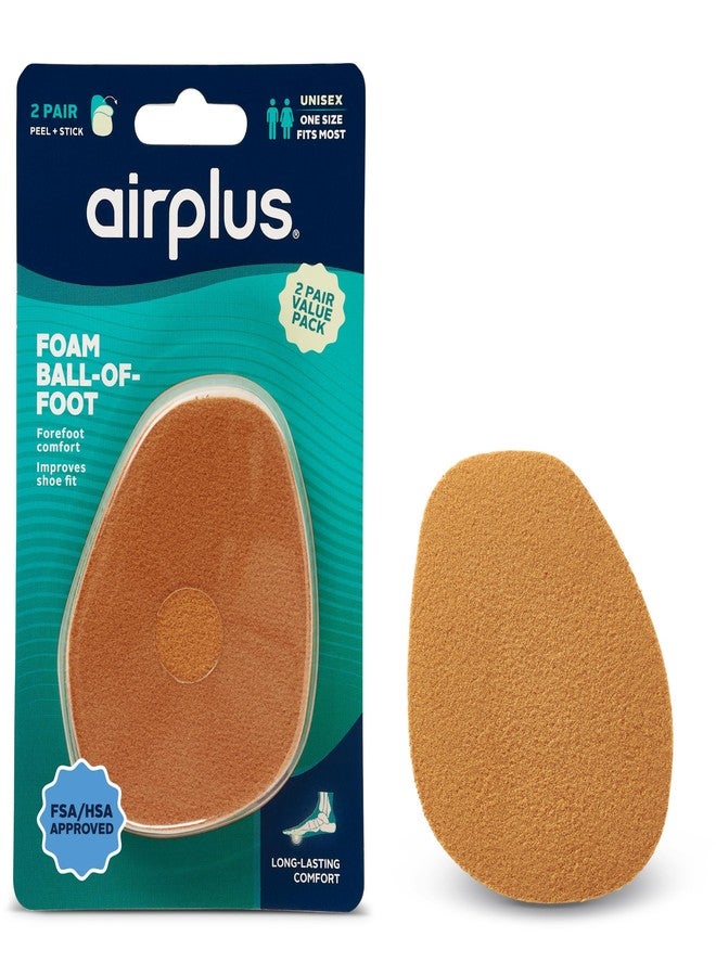 Airplus Ball-of-Foot Cushions-(FSA&HSA Eligible) Soft Foam Pads for Forefoot Comfort, Slippage Prevention, and Improved Fit - Perfect for High Heels, Flats, Dress Shoes, and Casual Footwear (2 Pairs) - Image 1