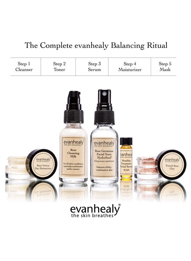 evanhealy Balancing Rose Skin Care Set 5 Piece Travel Face Care Kit For Combination Skin Skincare Kit With Facial Mask & Gentle Skin Cleanser Anti Aging Acne Treatment - Image 4
