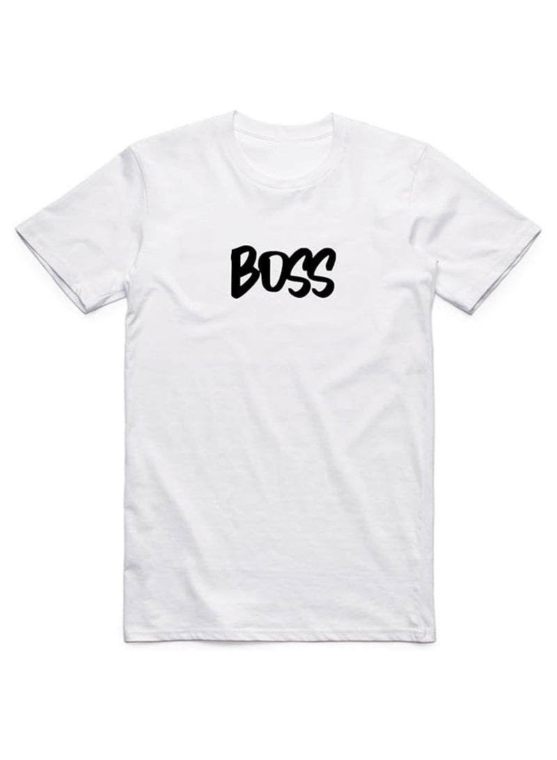 BOOS تي شيرت مطبوع عليه شعار BOSS
