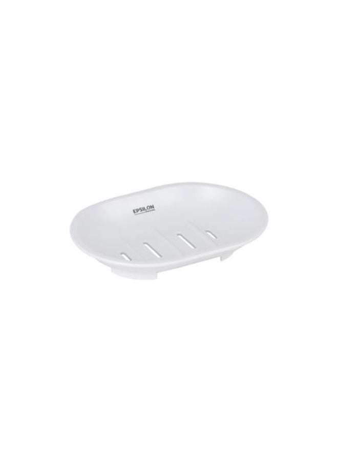Epsilon Adhesive Soap Holder EPSBA1536, No-Drill Wall Mounted Soap Dish, 2kg Load Capacity, Strong Adhesive Backing, Tool-Free Installation for Bathroom, Kitchen, Tiles, Glass & Metal Surfaces, White - Image 1
