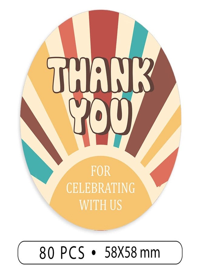 aPamr 2.4 Inch Boho Sunshine Thank You for Celebrating with Us Sticker,Boho Baby Shower Thank You Stickers,Boho Baby Shower Theme Supplies Favors Labels Decorations for Kids(80 PCS) - Image 2