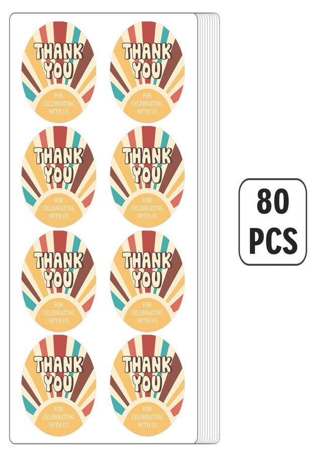 aPamr 2.4 Inch Boho Sunshine Thank You for Celebrating with Us Sticker,Boho Baby Shower Thank You Stickers,Boho Baby Shower Theme Supplies Favors Labels Decorations for Kids(80 PCS) - Image 3