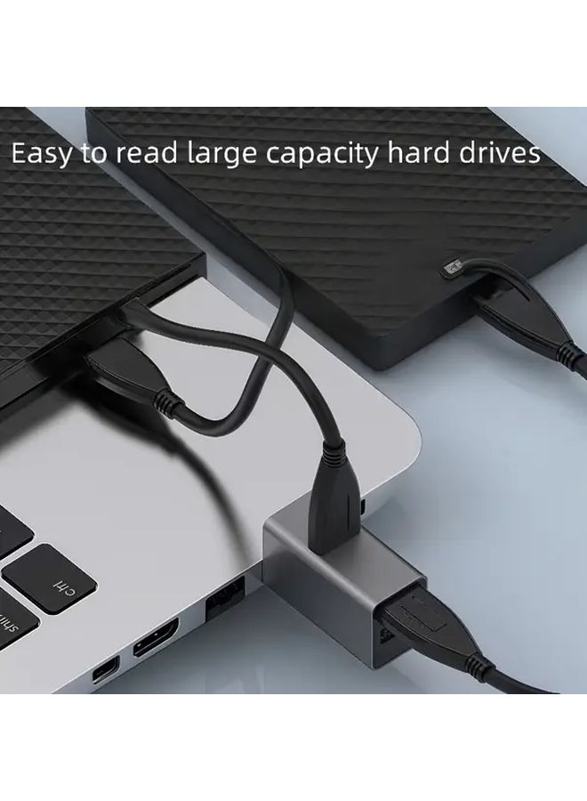 USB 3.0 Hub Fast Charging Data Transfer Dark Gray Aluminum Alloy Compact For Laptop Desktop Smartphones Tablets Home Office Gaming - Image 4