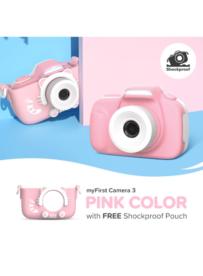 myFirst Camera 3 | Kid's HD Digital Camera w/ Shock-proof case, Dual Lens 5MP/12MP/16MP, 1080P HD Video Recording, 2.0" Color Display w/ ShockProof Case, Portable & Easy to Use - Pink - Image 2