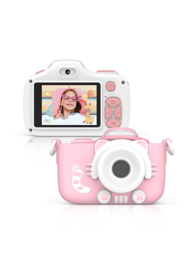 myFirst Camera 3 | Kid's HD Digital Camera w/ Shock-proof case, Dual Lens 5MP/12MP/16MP, 1080P HD Video Recording, 2.0" Color Display w/ ShockProof Case, Portable & Easy to Use - Pink - Image 1