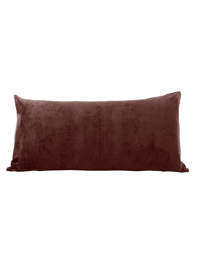 EVOLIVE غطاء وسادة جسم EVOLIVE من ميكرومينك الناعم، فرو صناعي، جلد صناعي، مخمل صناعي 21"x54" مع إغلاق بسحاب (غطاء وسادة جسم 21"x54"، بني) - Image 2