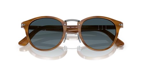Persol PO3108S Round Sunglasses, Striped Brown/Blue Gradient Polarized, 49 mm - Image 5