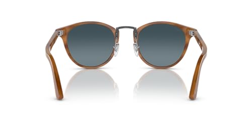 Persol PO3108S Round Sunglasses, Striped Brown/Blue Gradient Polarized, 49 mm - Image 4