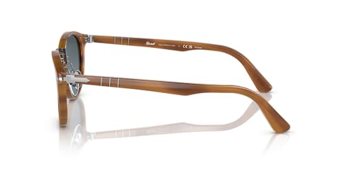 Persol PO3108S Round Sunglasses, Striped Brown/Blue Gradient Polarized, 49 mm - Image 2