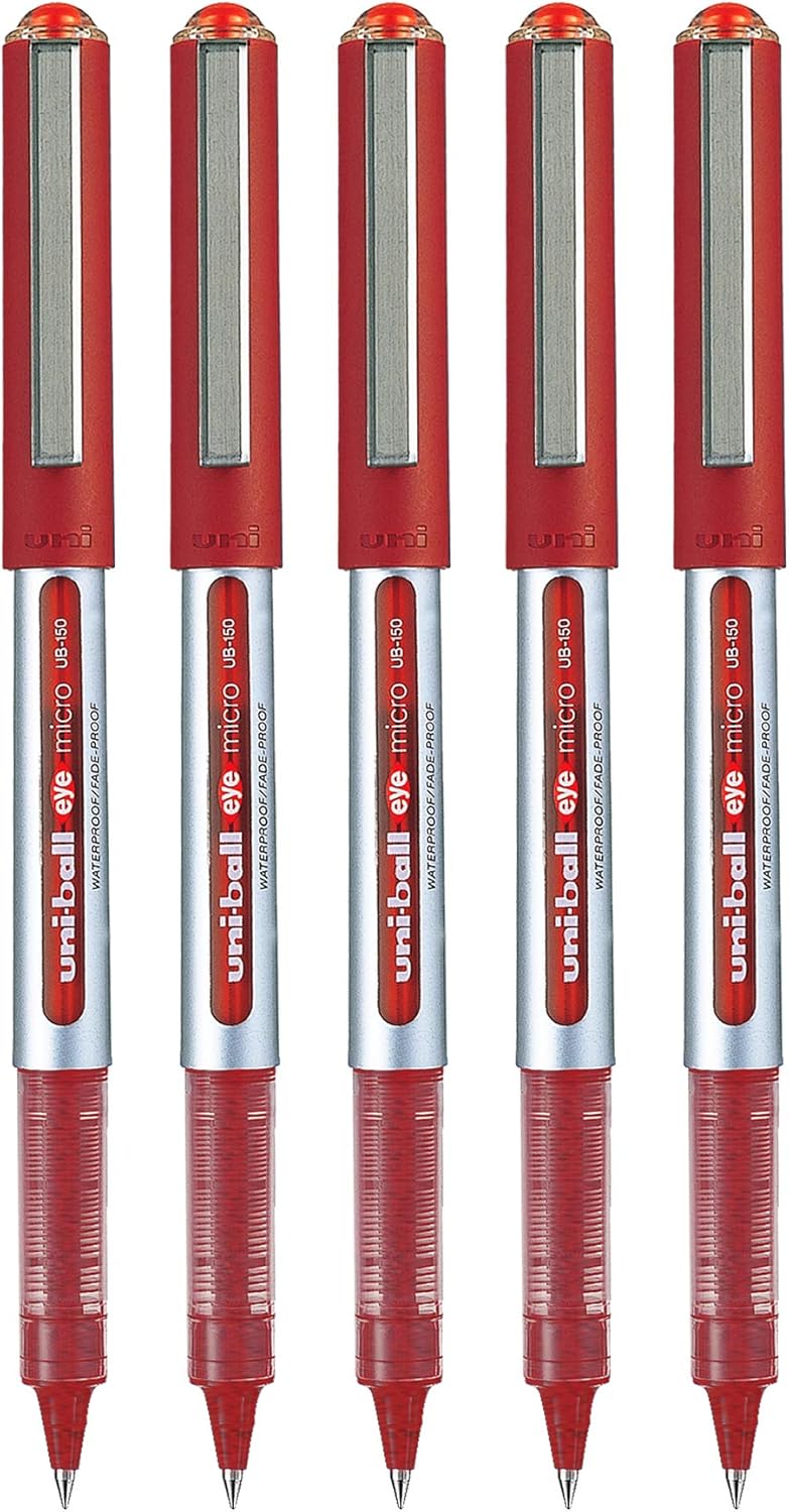 Uniball مجموعة أقلام uni-ball Eye UB150 (حبر أحمر، عبوة من 5) - Image 1