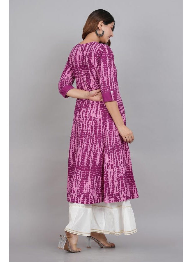 YASH GALLERY Women's Tie & Dye Printed Anarkali Kurti - Image 3