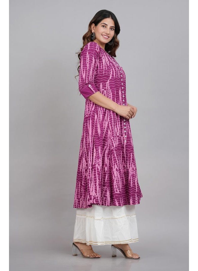 YASH GALLERY Women's Tie & Dye Printed Anarkali Kurti - Image 2