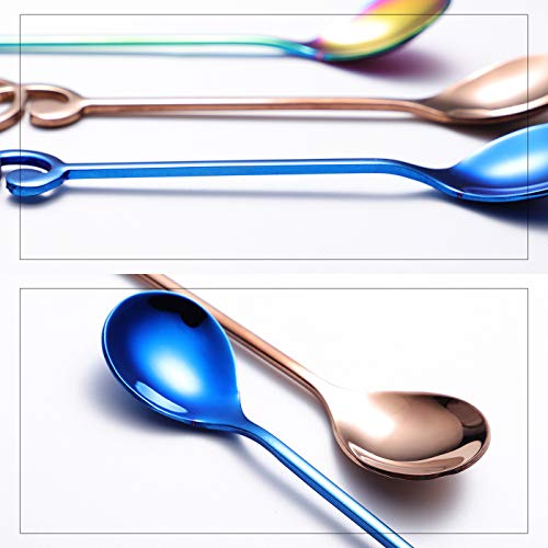 Ironx Music Note Spoons 6-Pack Creative Cute Teaspoons 18/10 Stainless Steel Staff Musical Notation Shaped Coffee Spoons by IRONX (multi-color music note) - Image 4
