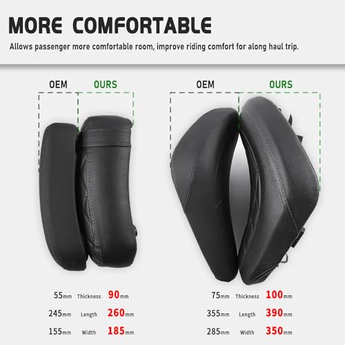 Lorababer Motorcycle Leather Passenger Seat Cushion Pad Compatible with Rebel CMX 500 300 CMX500 CMX300 2017 2018 2019 2020 2021 2022 2023 2024 Rear Pressure Relief Soft Pillion Saddle Cover, Brown - Image 3