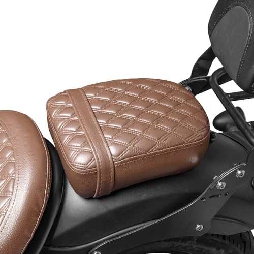 Lorababer Motorcycle Leather Passenger Seat Cushion Pad Compatible with Rebel CMX 500 300 CMX500 CMX300 2017 2018 2019 2020 2021 2022 2023 2024 Rear Pressure Relief Soft Pillion Saddle Cover, Brown - Image 1