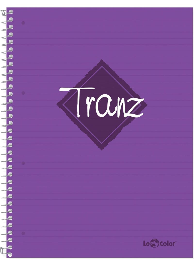 4-Piece School Notebook Set A5 Tranz Lined 200 Pages PP Cover