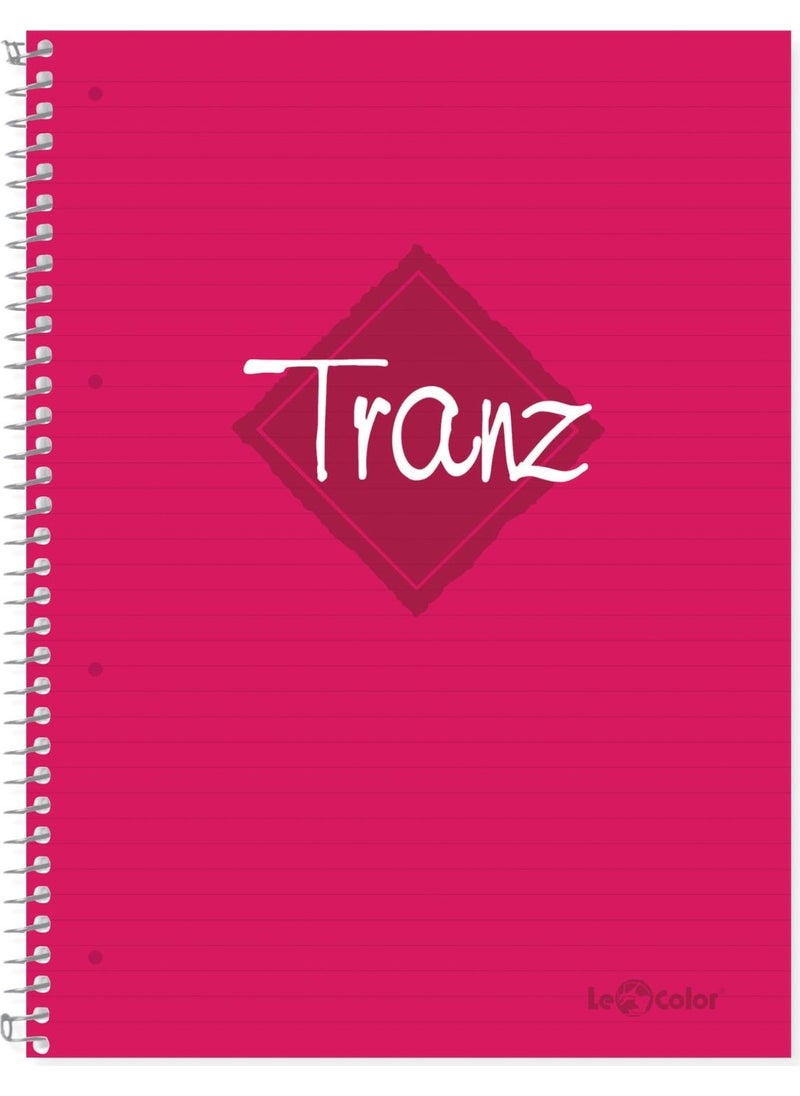 4-Piece School Notebook Set A5 Tranz Lined 200 Pages PP Cover