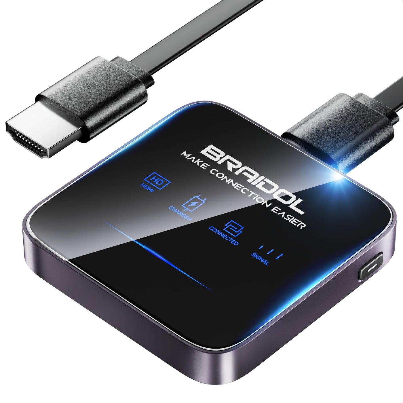 2026 Upgraded Wireless HDMI Display Dongle Adapter, Transmitter Streaming Media Video/Audio/File HDMI Wireless Extender from Smartphone,Laptop to HDTV/Monitor/Projector, Support Airplay DLNA (Gery)