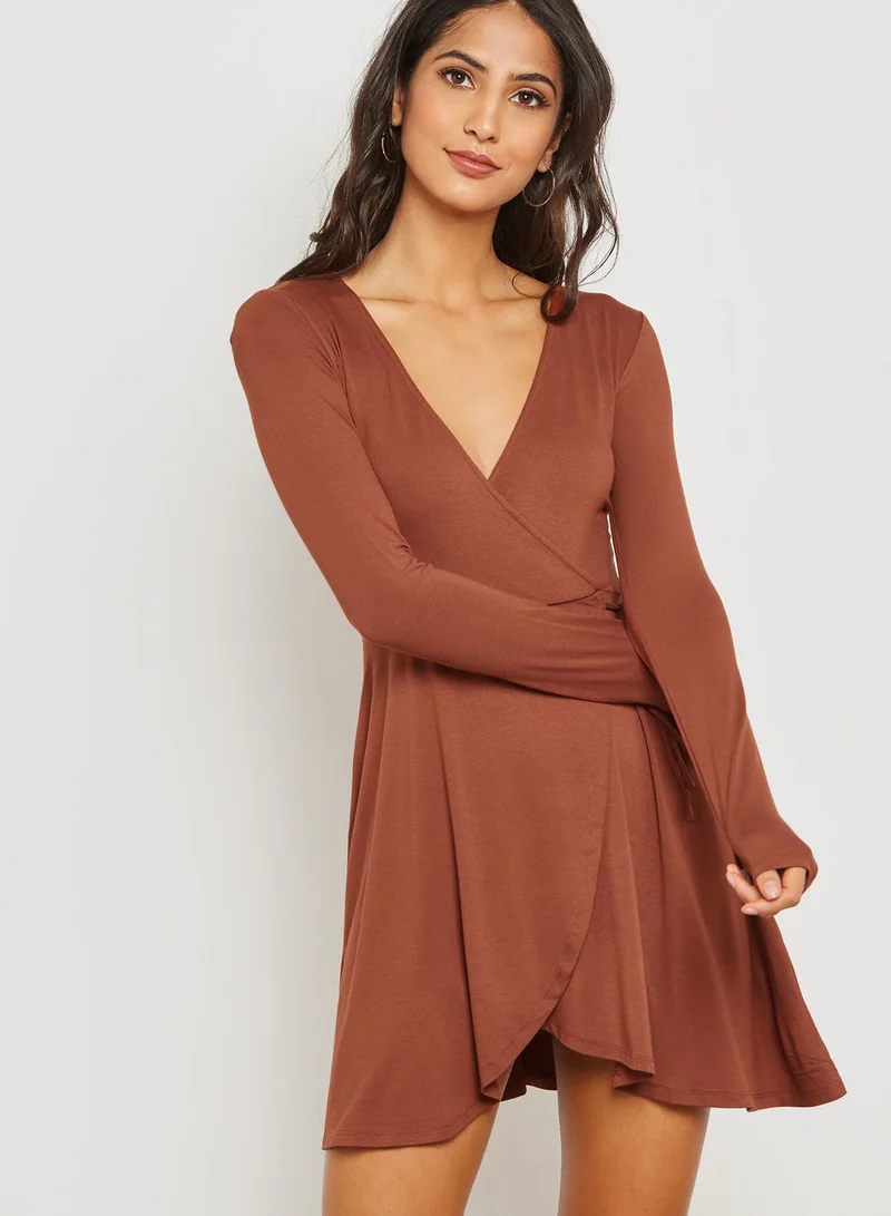 FOREVER 21 Plunging Wrap Dress