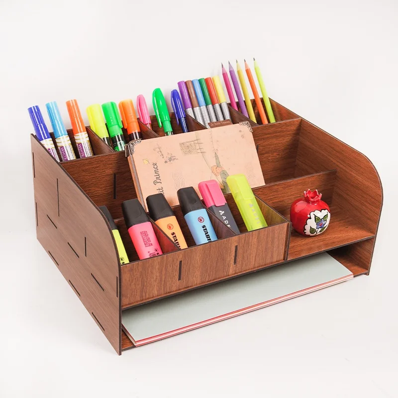 نوتبا 8 Compartment Drawerless A4 Desktop Organizer Document Shelf File Organizer Walnut-Org8