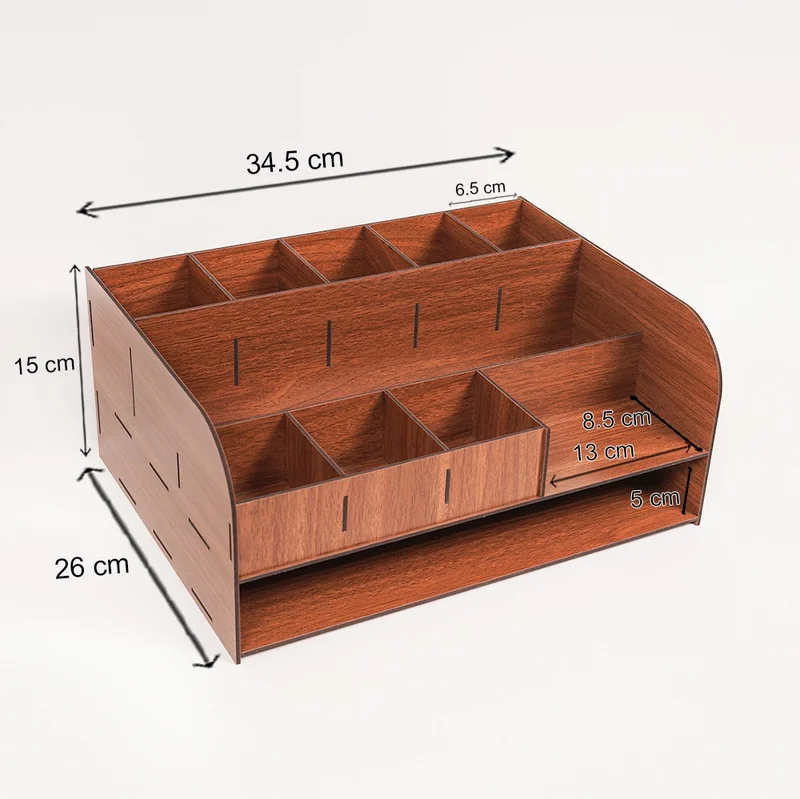 نوتبا 8 Compartment Drawerless A4 Desktop Organizer Document Shelf File Organizer Walnut-Org8
