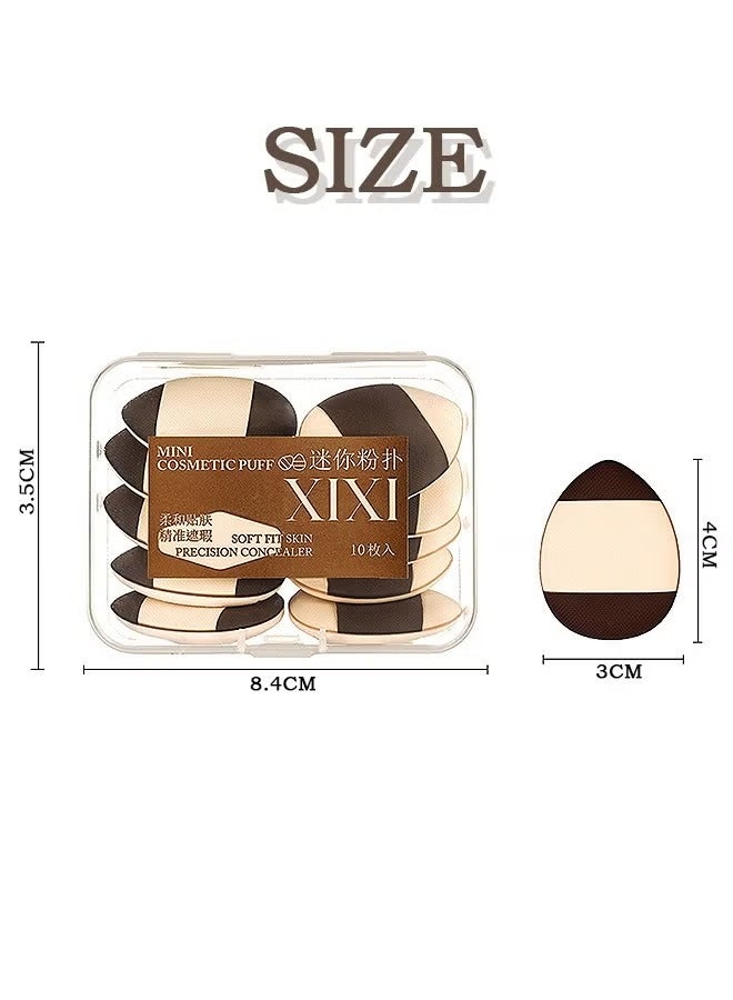 XIXI 10 Pcs Mini Makeup Sponges, Finger Puff with Storage Box, Soft Beauty Cosmetic Makeup Tools - Image 2