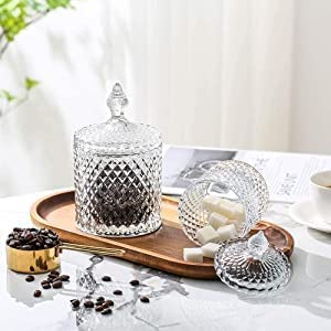 Boxoza Boxoza Set of 1 Crystal Glass Bowl with Lid Multipurpose Decorative Serving Candy Fruit Dry Fruits Snacks Pickle Dessert Lotus Shape Perfect Diwali Gift  - Image 2