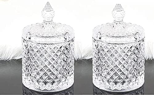 Boxoza Boxoza Set of 1 Crystal Glass Bowl with Lid Multipurpose Decorative Serving Candy Fruit Dry Fruits Snacks Pickle Dessert Lotus Shape Perfect Diwali Gift  - Image 3